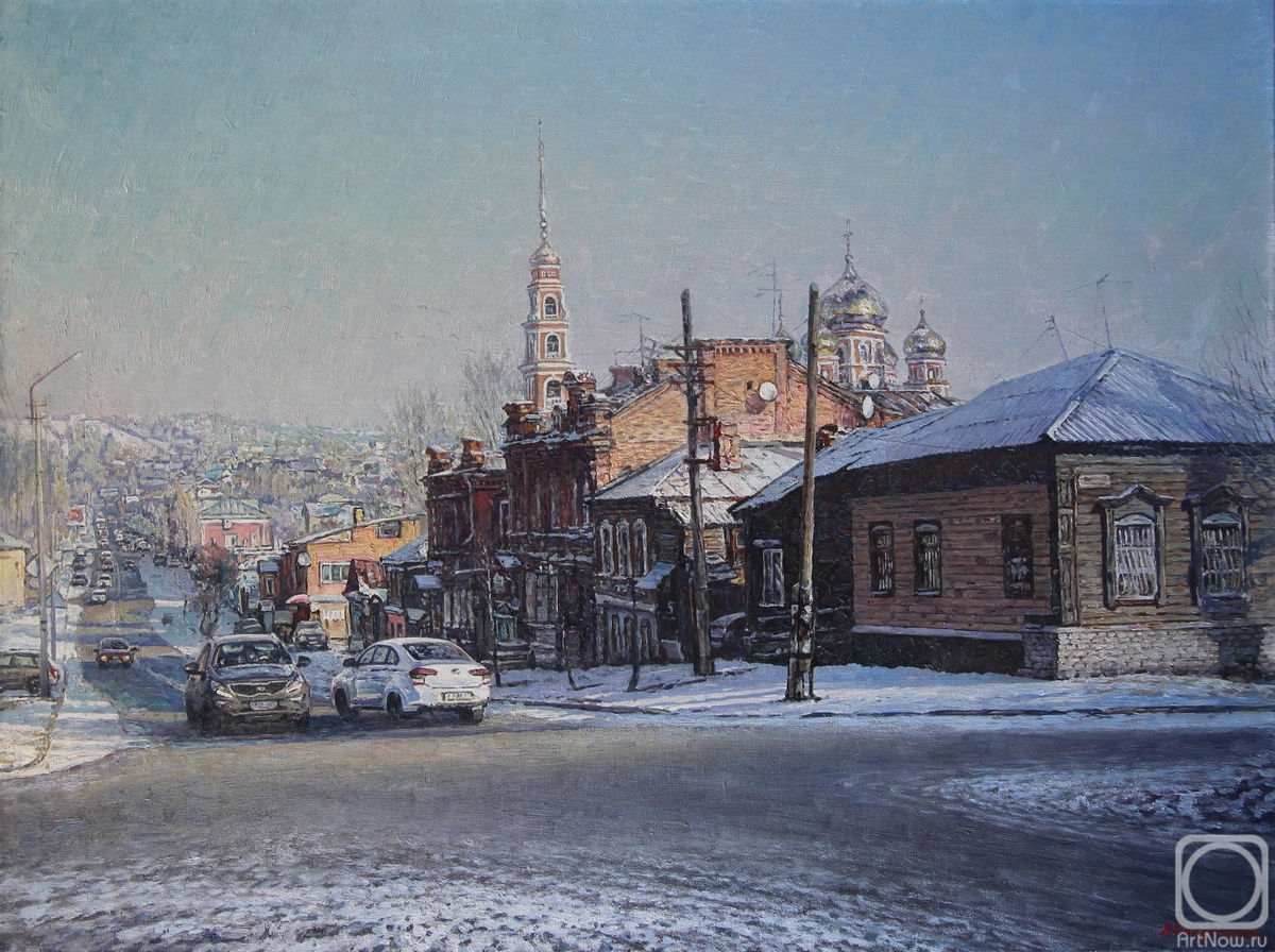 Soldatenko Andrey. The first snow in Saratov. Simbirskaya Street