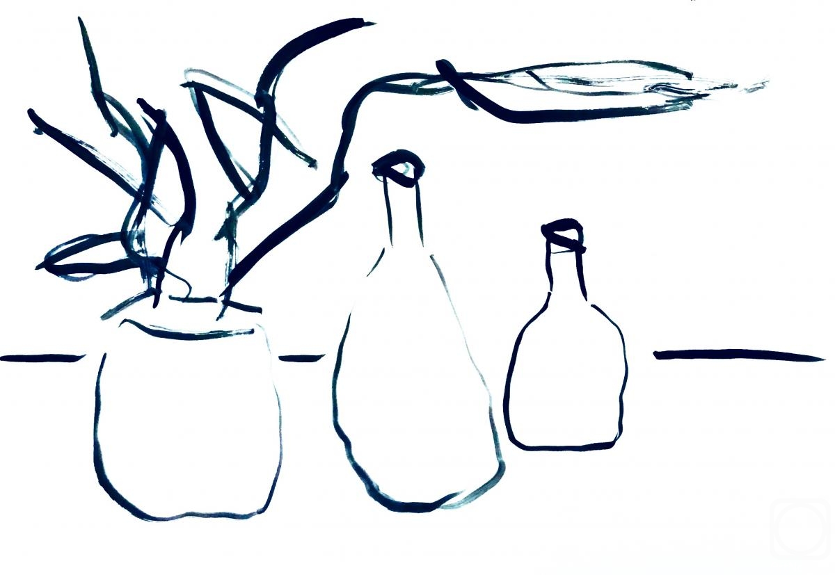 Lisitsyna Elizaveta. Still life with bottles