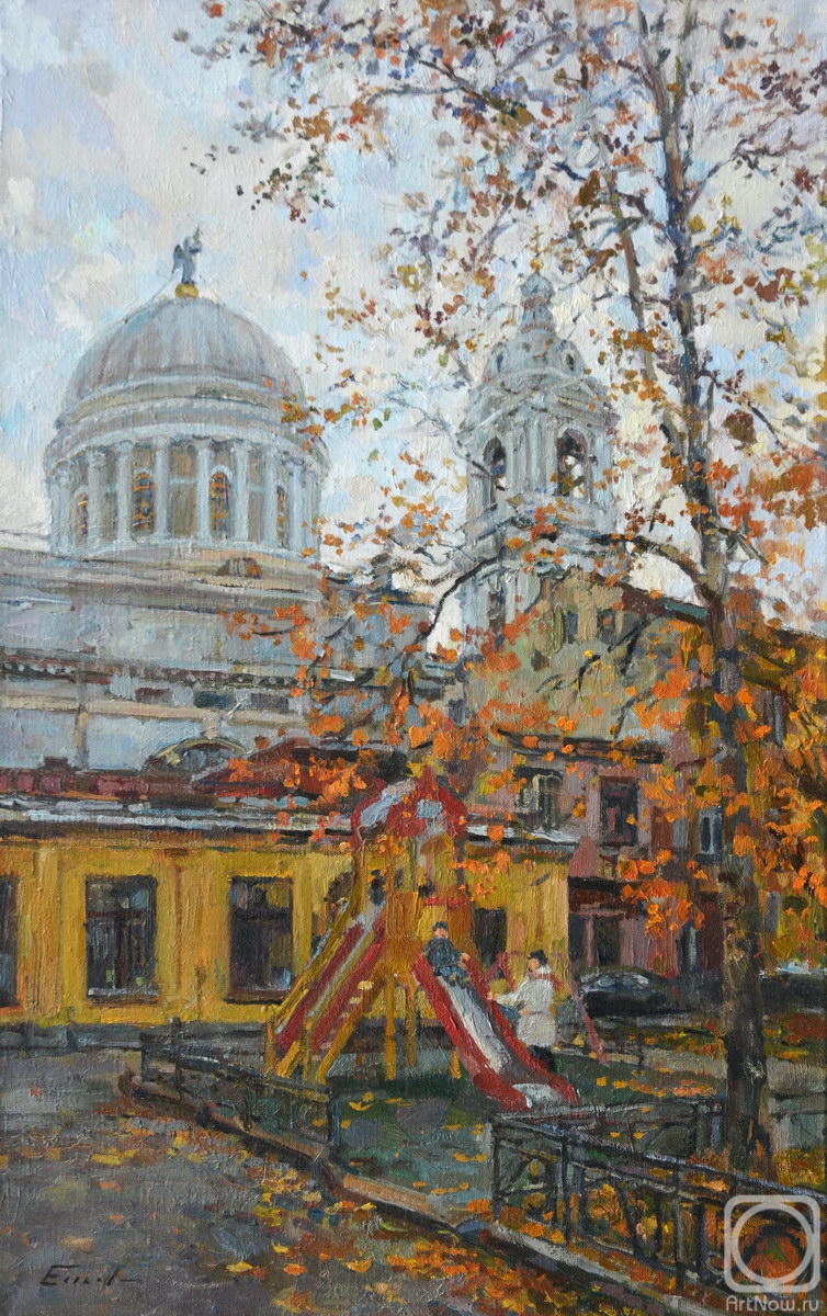 Eskov Pavel. Autumn courtyard on Vasilievsky Island