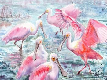 Pink dance (Waterbird). Masterkova Alyona