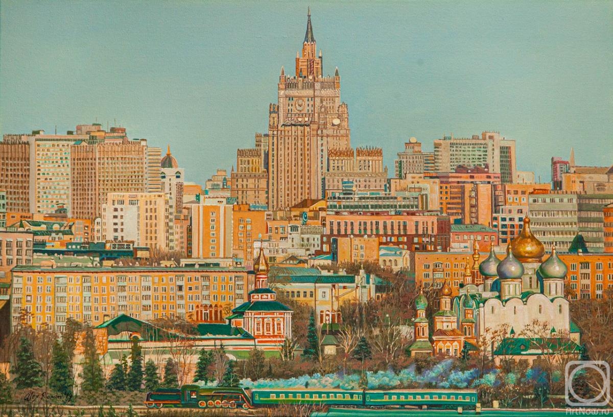 Romm Alexandr. Our engine, fly forward! (View of the Novodevichy Convent and the Foreign Ministry building from the Sparrow Hills)