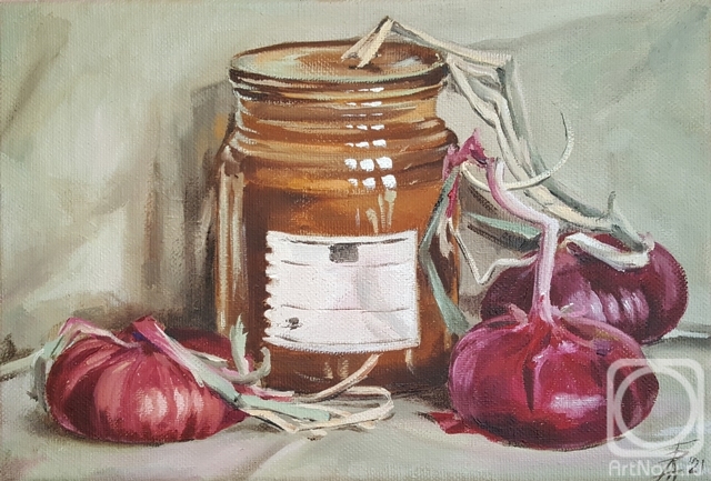 Borsch Anna. Still life with onions