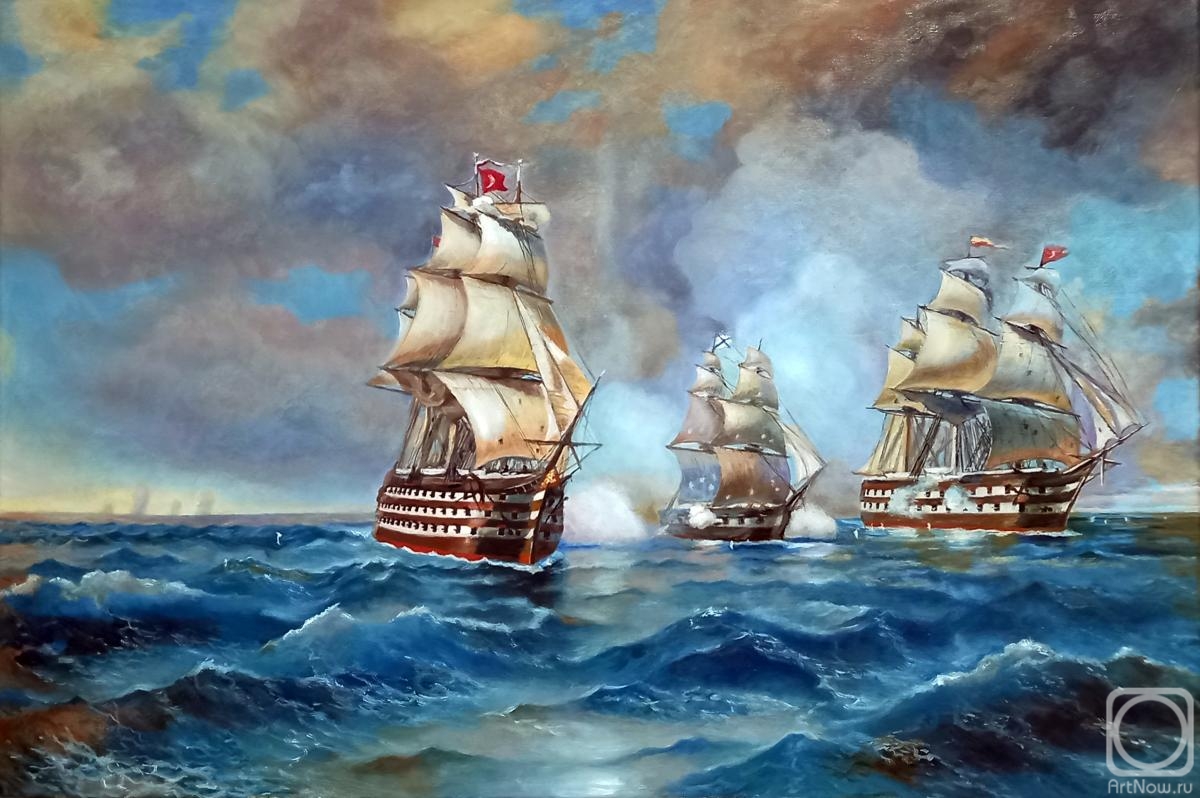 Baryshevskii Oleg. The Brig Mercury, attacked by two Turkish ships of the line