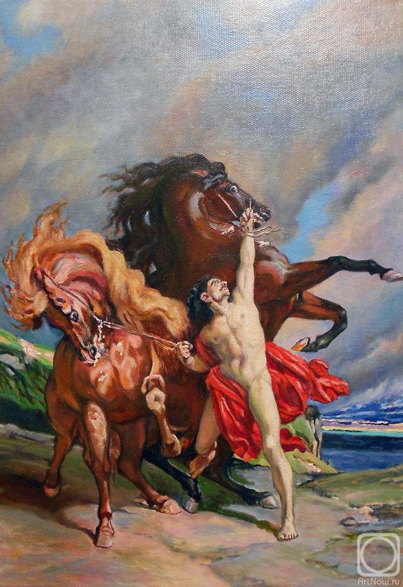 Baryshevskii Oleg. Automedon with the Horses of Achilles