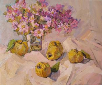 Still life with flowers and fruits. Medvedok Ekaterina