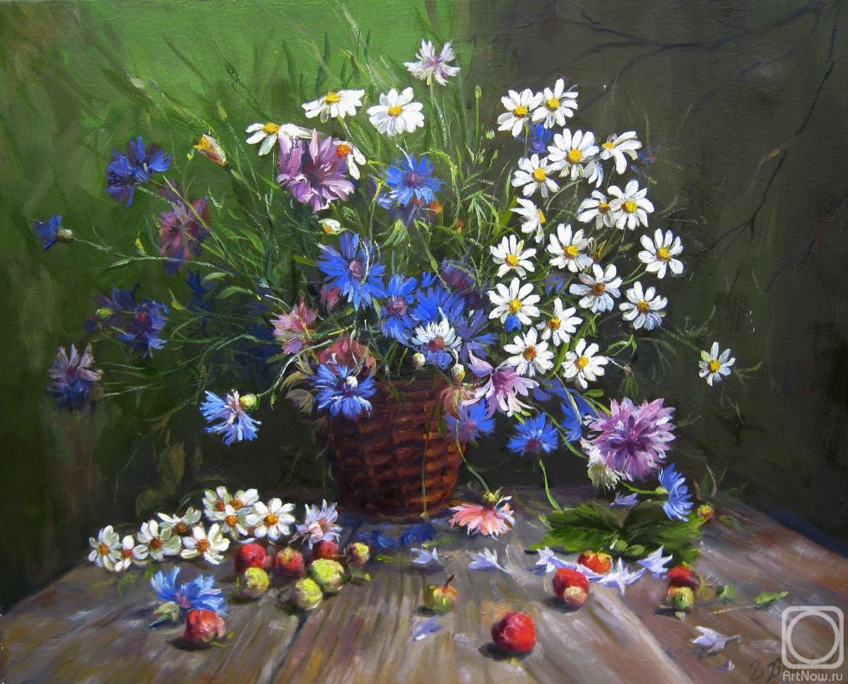Voronov Vladimir. Strawberries and daisies