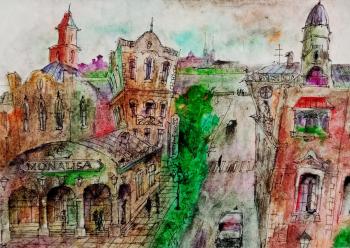 City N was not towerless (Watercolor For Interior). Pitaev Valery