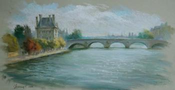 Paris. View of the Louvre Museum and Carrousel bridge