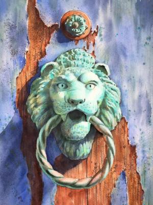 Door handle: lion