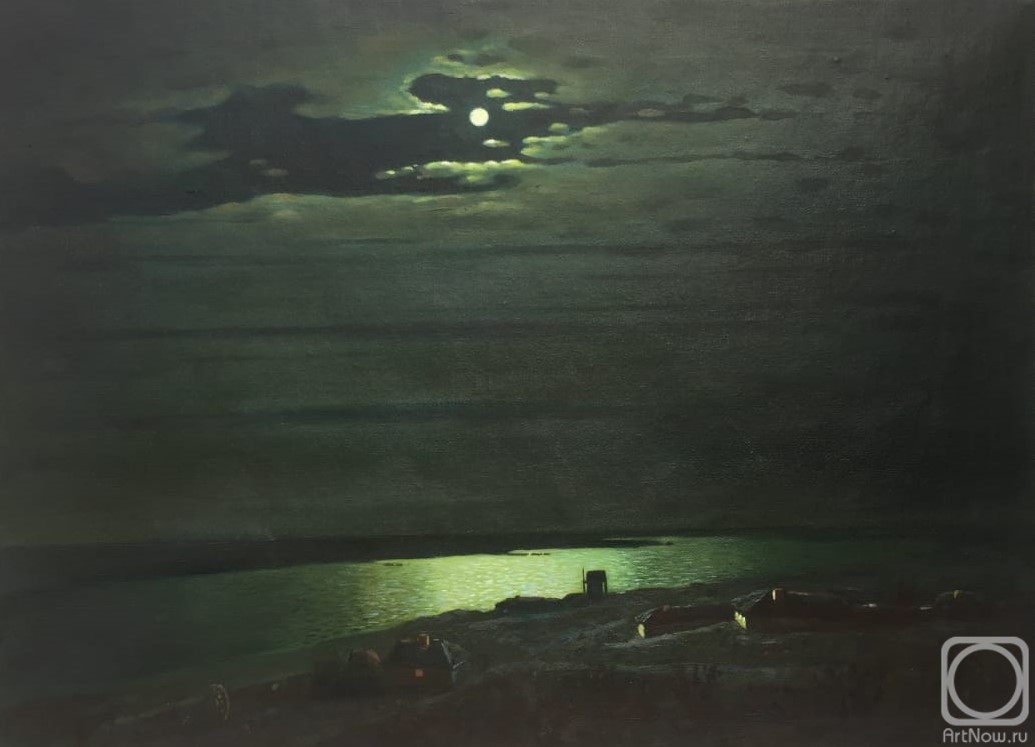 Kamskij Savelij. Copy of Arkhip Kuindzhi's painting. Moonlit Night on the Dnieper