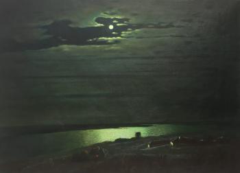 Copy of Arkhip Kuindzhi's painting. Moonlit Night on the Dnieper. Kamskij Savelij