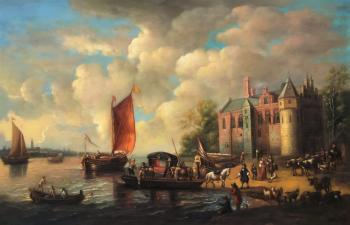 A copy of Peter van Velde's painting. Castle on the Shore