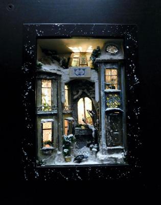 Miniature panel "Winter Courtyard". Shurshakov Igor