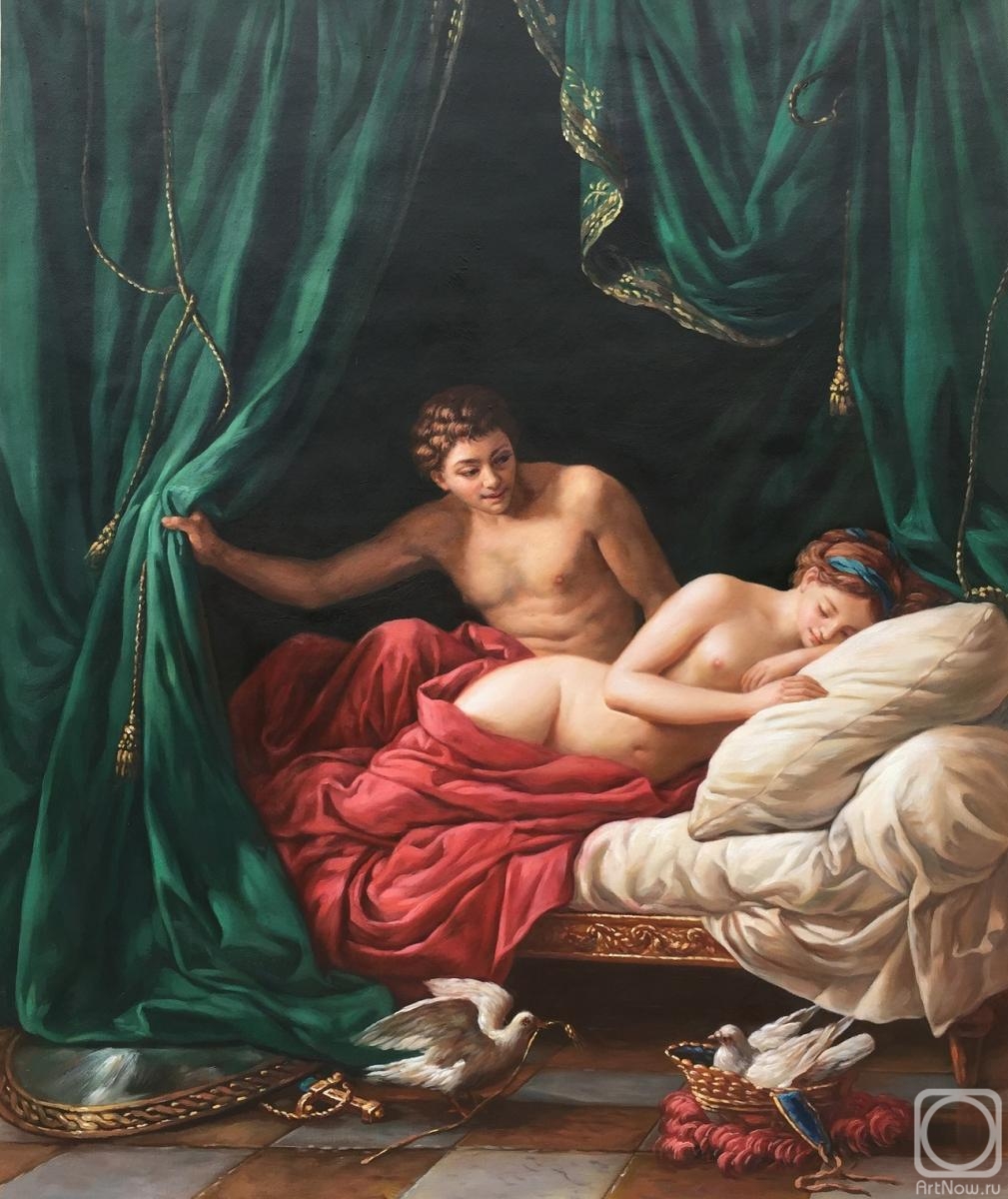 Kamskij Savelij. A copy of the painting by Lagrenet Louis-Jean-Francois. Mars and Venus, an allegory of the world