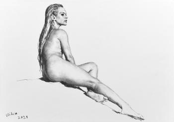 Girl with long hair. Ulibin Guennadi