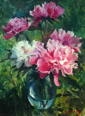 Peonies on the grass