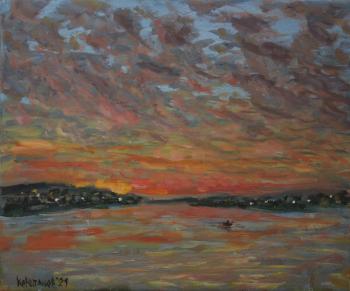 Sunset over Sergoy 6 (etude) (River Serga). Korepanov Alexander