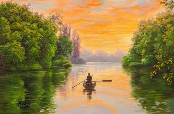 Fishing at the end of the day. Romm Alexandr