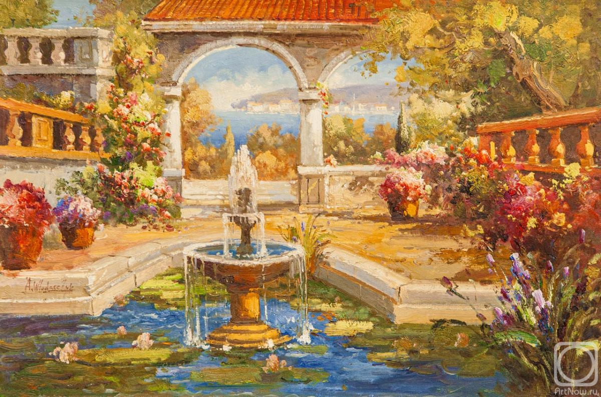 Vlodarchik Andjei. Blooming courtyard and fountain