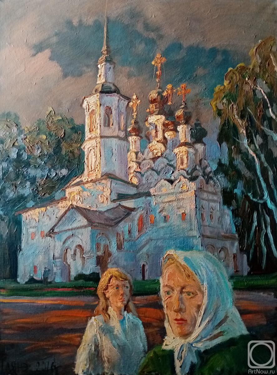 Dobrovolskaya Gayane. Veliky Ustyug, Church of the Ascension, sunset after a thunderstorm