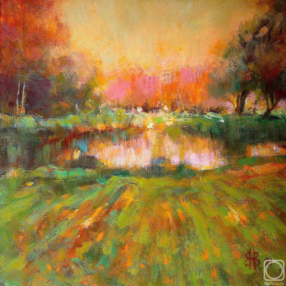 Vyrvich Valentin. Sunset over the forest