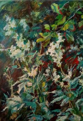 Painting Girl in the flowers of meadowsweet (fragment). Dobrovolskaya Gayane