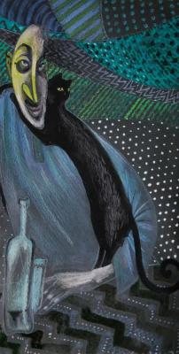 Portrait with a cat. Perfileva Marina