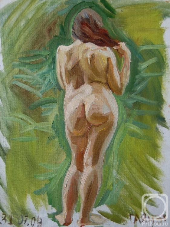 Dobrovolskaya Gayane. Nude from the back, plein air (Bather)