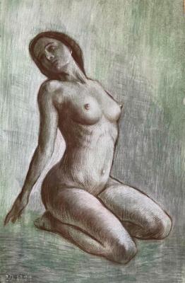 Seated nude. Bikova Yulia