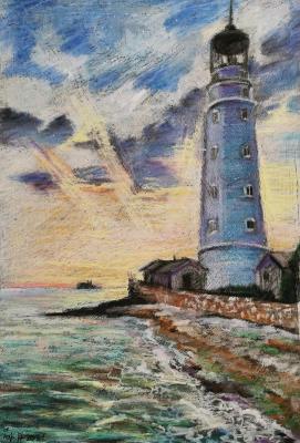 Tarkhankut lighthouse. Sunset