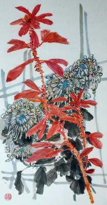 Amaranths and chrysanthemums