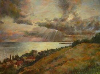 Clouds over the sea (Sun Behind Clouds). Vyrvich Valentin