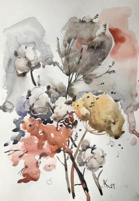 Bouquet of November (Watercolor On Cotton). Kurnosenko Antonina