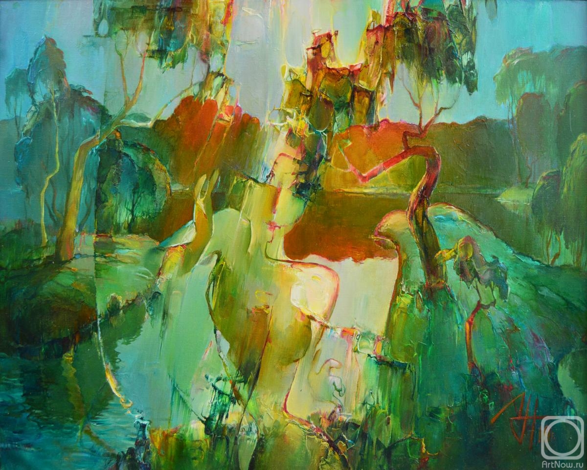 ������� ������ �� ������. �������� �����. Landscape with a nymph