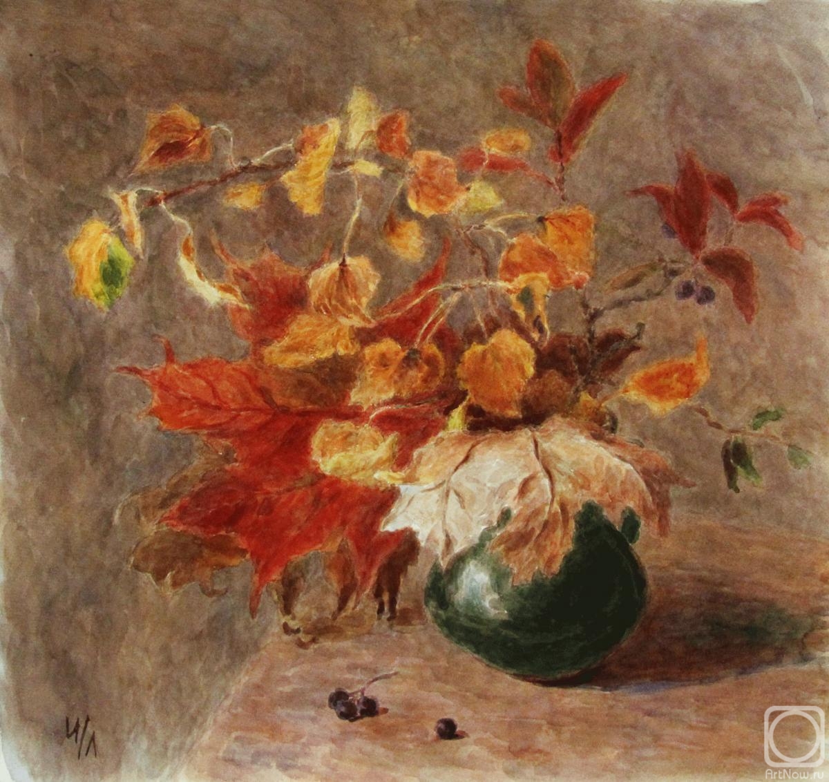 Lomanova Irina. Autumn leaves in a jug
