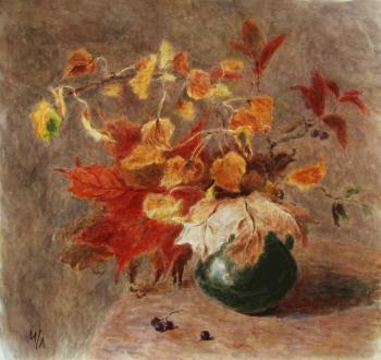 Autumn leaves in a jug. Lomanova Irina
