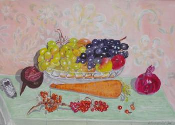 Still-life with grapes. Vinogradova Nina
