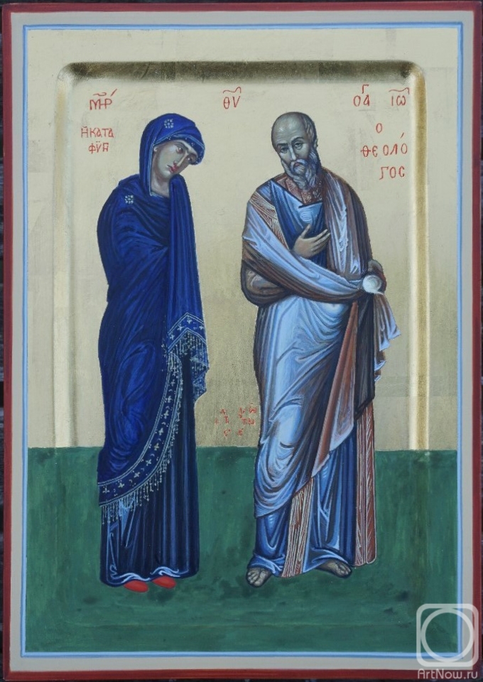 Bulashov Mikhail. The Mother of God and John the Theologian, icon, Poganovo, apostle, Theotokos