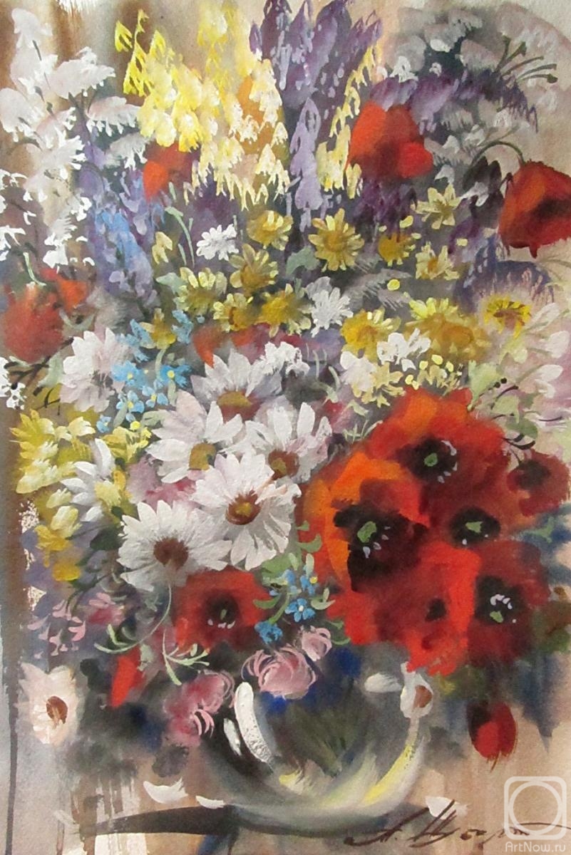 Schubert Albina. Poppies, daisies and meadows