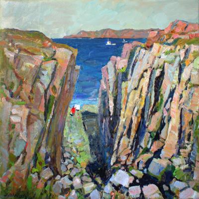 Artist Zhukova in the plein air in the Arctic