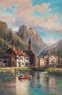 A copy of the painting by Charles Yufrazi Cuvaseg. Mountain Village
