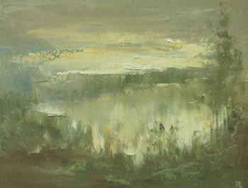 Sunset over the lake