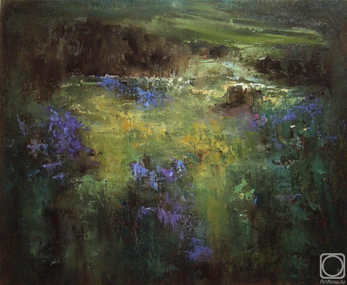 Yudin Evgeniy. Night landscape with blooming heather