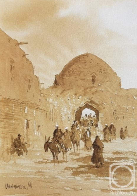 Mukhamedov Ulugbek. Street with a shopping dome