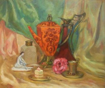 Still life with a red teapot. Nesterova Anna