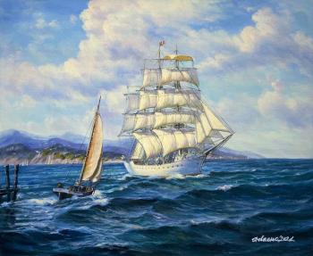 Copy of Charles Vickery's painting. Sailboats. Lagno Daria