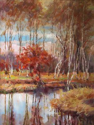 Pond in the park (Red Rowan Bush). Vyrvich Valentin