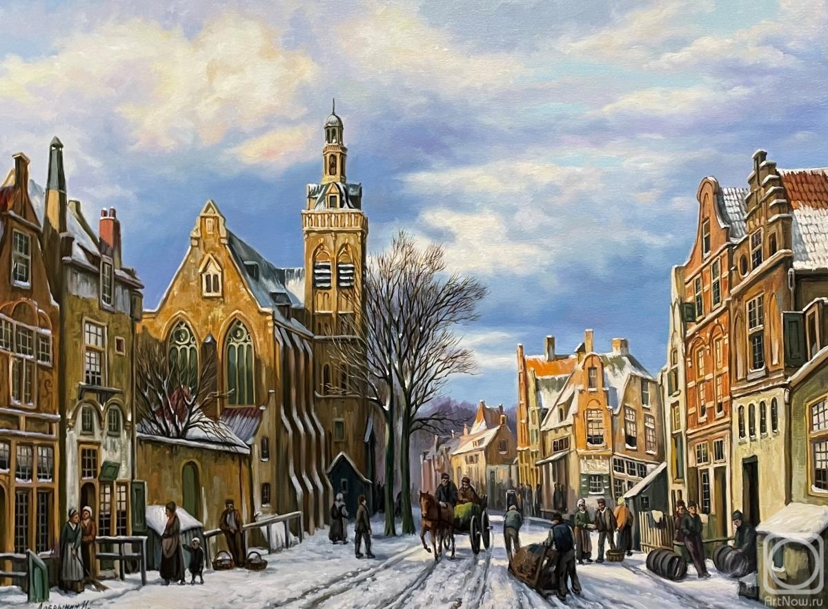 Dobrynin Ilya. Winter Dutch landscape