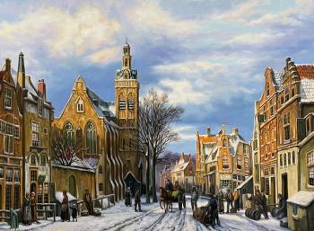 Winter Dutch landscape (Cityscape Dutch). Dobrynin Ilya