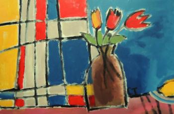 Composition with a painting by Peter Mondrian